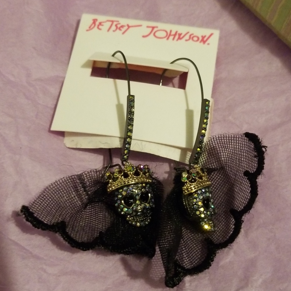 Betsy Johnson black magic earrings
